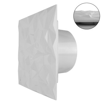 Badlüfter Wohnraumlüfter Diamant Panel weiß Ø 100 mm...